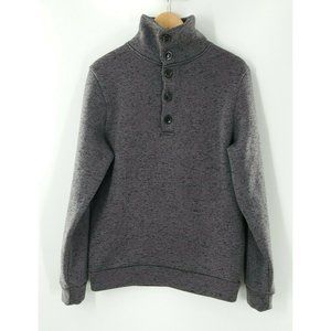 H2H Men's‎ Navy Blue Button Up Long Sleeve Sweater Size L